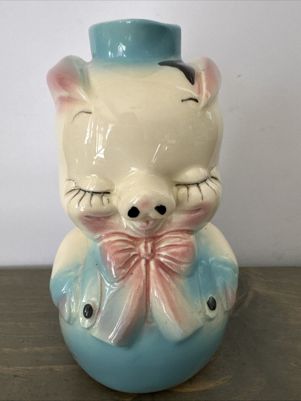 Hull Pottery LEEDS Pig Liquor Bottle 1940's No Cork 7 1/4" Tall Excellent